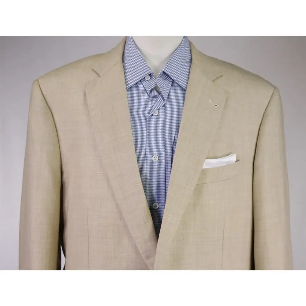 Brooks Brothers 1818 Madison Light Brown Woven Wool Blazer Jacket 44L